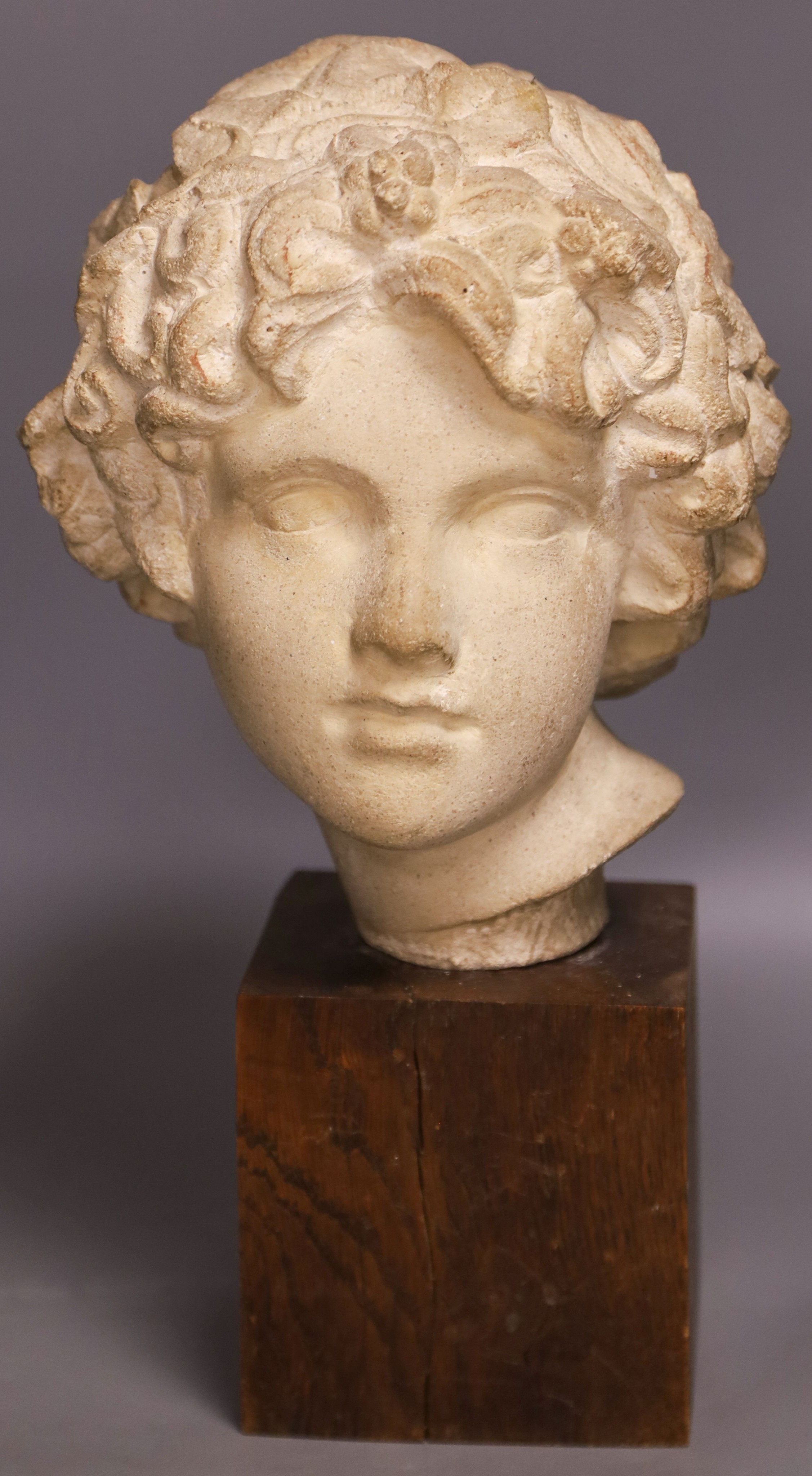 A composition head of a classical youth 37cm